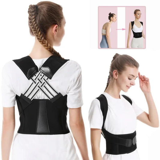 OLLAS Back Brace Posture Corrector Shoulder Straightener for Women and Men, Adjustable Full Back Support Upper and Lower Waist Belt