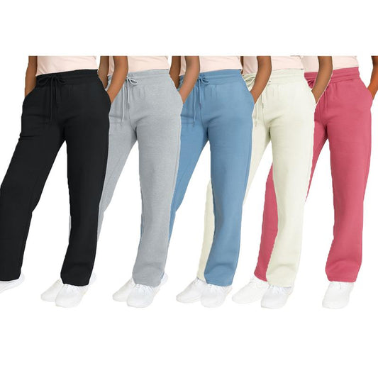 Women'S Multi Pack Heavyweight Wide Leg Loose-Fit Fleece Sweatpants (S-2XL)