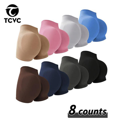 TCVC Sporty Women'S Plain High Waist Skinny Sports Shorts Seamless Knit Peach Butt Effect Tight Fit Breathable Gym Clothing for Yoga Gym Workout Running 12-Count