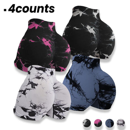 TCVC Sporty Women'S Plain High Waist Skinny Sports Shorts Seamless Knit Peach Butt Effect Tight Fit Breathable Gym Clothing for Yoga Gym Workout Running 12-Count