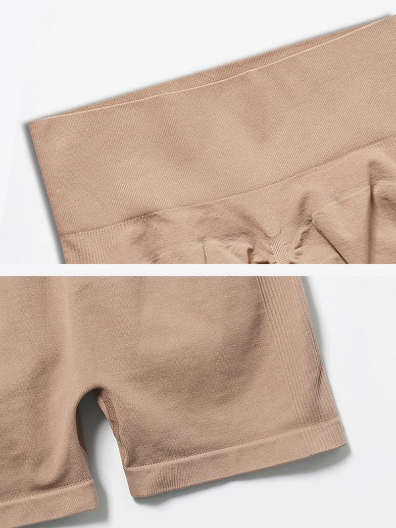 TCVC Sporty Women'S Plain High Waist Skinny Sports Shorts Seamless Knit Peach Butt Effect Tight Fit Breathable Gym Clothing for Yoga Gym Workout Running 12-Count