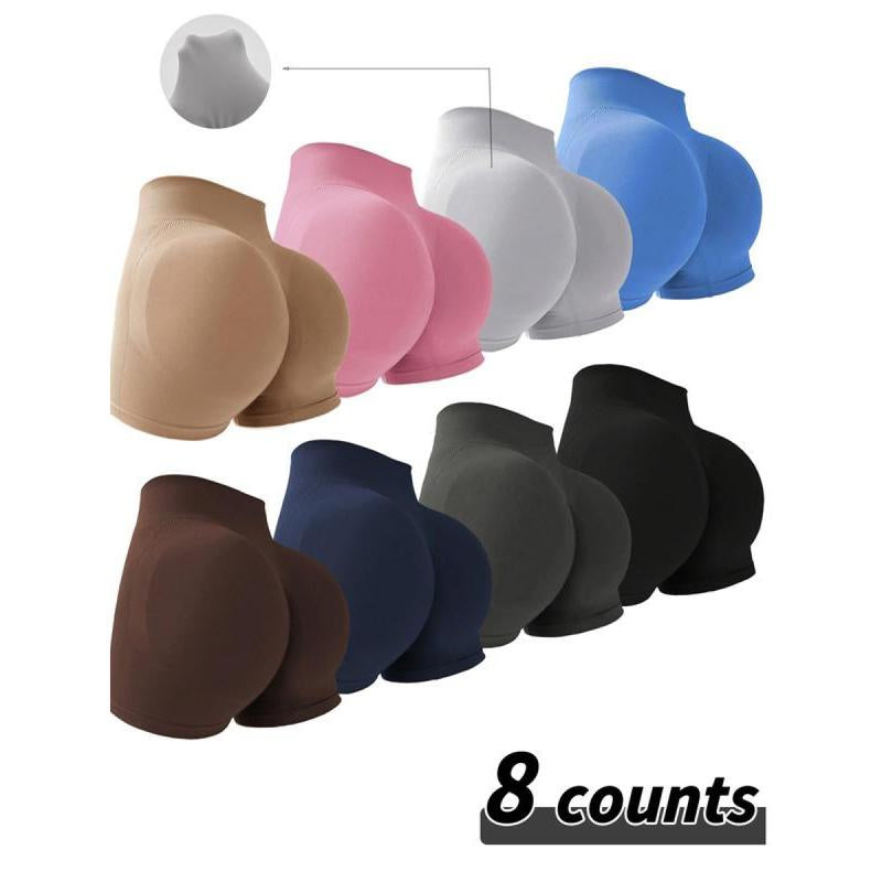 TCVC Sporty Women'S Plain High Waist Skinny Sports Shorts Seamless Knit Peach Butt Effect Tight Fit Breathable Gym Clothing for Yoga Gym Workout Running 12-Count