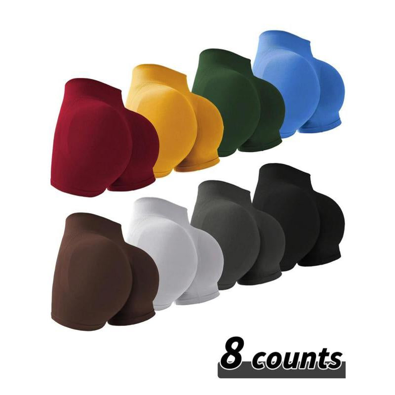 TCVC Sporty Women'S Plain High Waist Skinny Sports Shorts Seamless Knit Peach Butt Effect Tight Fit Breathable Gym Clothing for Yoga Gym Workout Running 12-Count