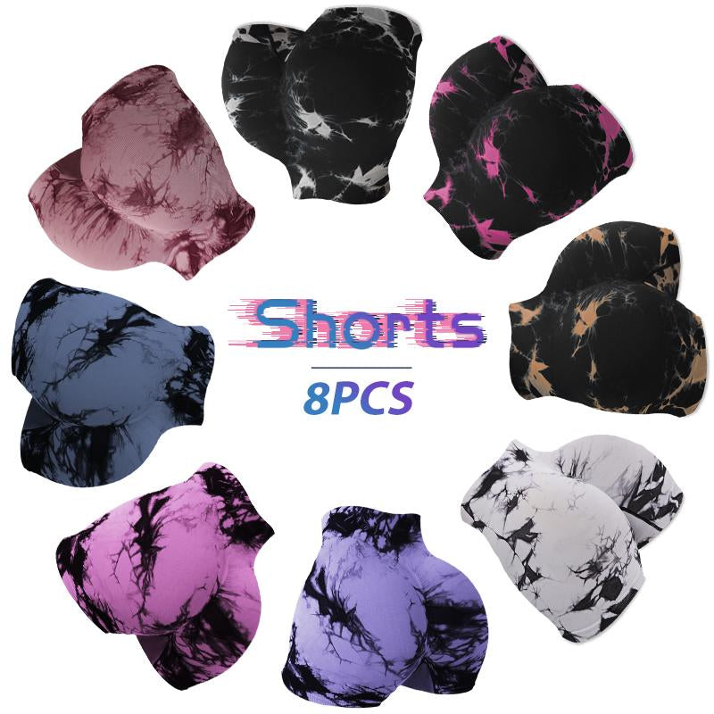 TCVC Sporty Women'S Plain High Waist Skinny Sports Shorts Seamless Knit Peach Butt Effect Tight Fit Breathable Gym Clothing for Yoga Gym Workout Running 12-Count