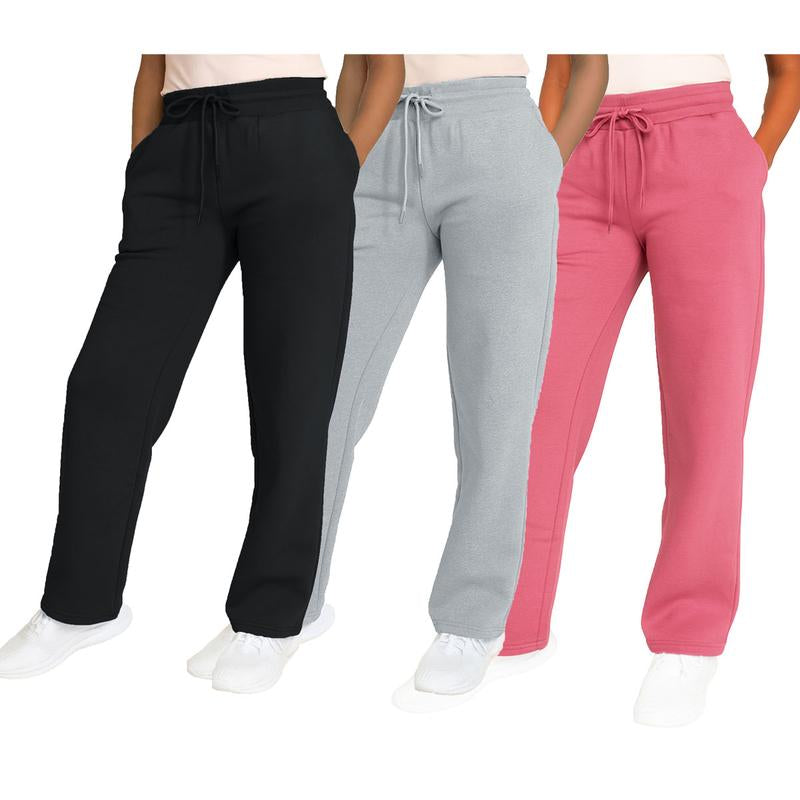 Women'S Multi Pack Heavyweight Wide Leg Loose-Fit Fleece Sweatpants (S-2XL)