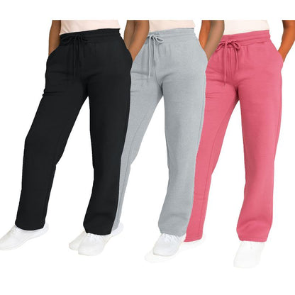 Women'S Multi Pack Heavyweight Wide Leg Loose-Fit Fleece Sweatpants (S-2XL)