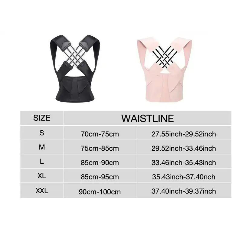 OLLAS Back Brace Posture Corrector Shoulder Straightener for Women and Men, Adjustable Full Back Support Upper and Lower Waist Belt