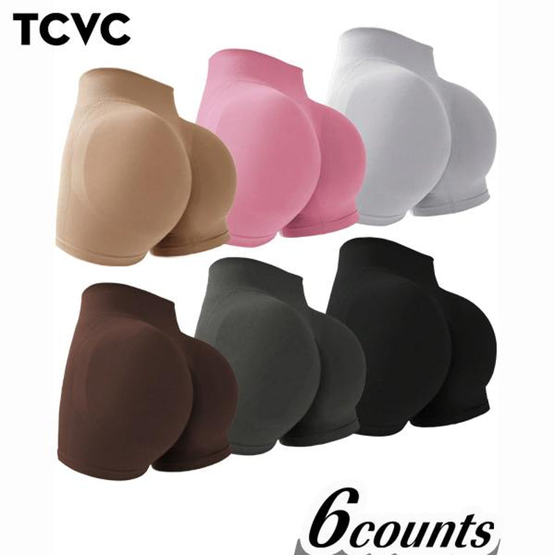 TCVC Sporty Women'S Plain High Waist Skinny Sports Shorts Seamless Knit Peach Butt Effect Tight Fit Breathable Gym Clothing for Yoga Gym Workout Running 12-Count